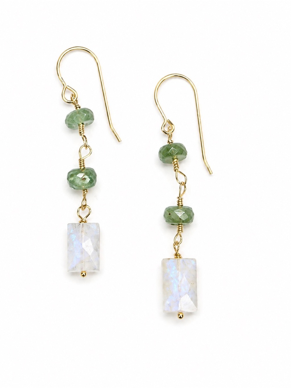 ALHK31 Kyanite and Moonstone Hook Earrings